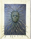 3D Polyethylene Sculpture on frame. Sculpture is 10x13